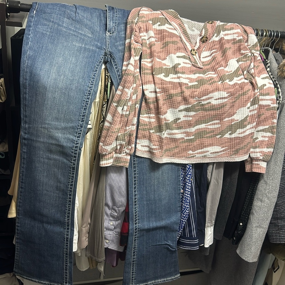 Long Eleg Legs 14 X 38” with Adora Pink Camo L/S Shirt Tall girls Rejoice!
